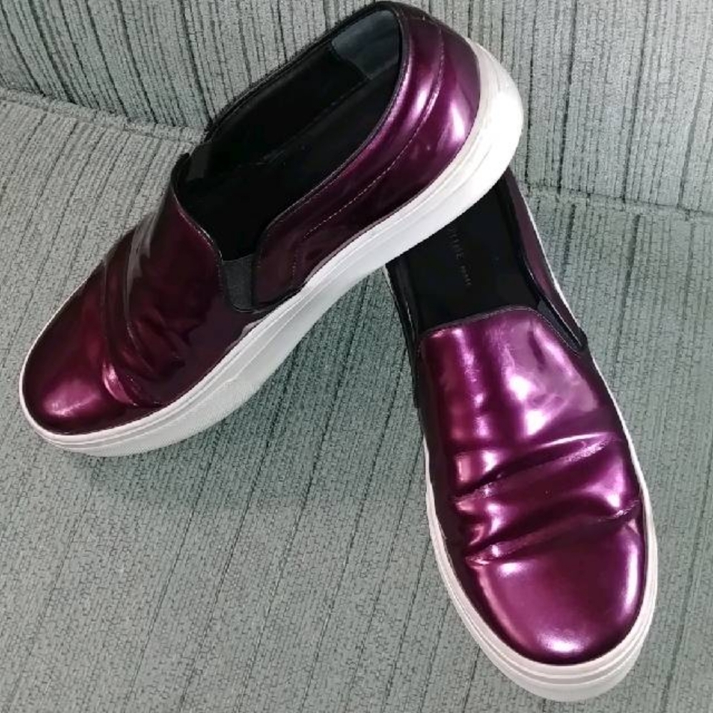 Metallic Purple Slip-On Sneakers - Picture 2 of 12
